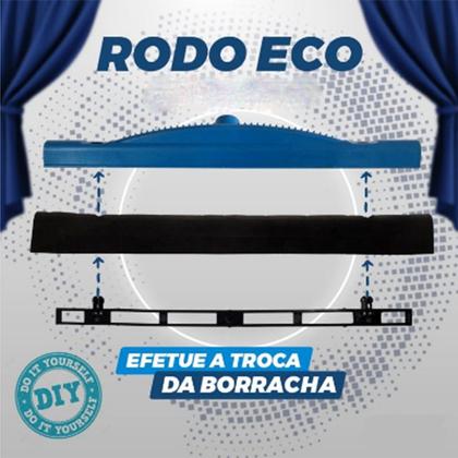 Imagem de Kit Rodo Puxa e Seca Tudo Borracha Dupla 40 Cm Com Cabo Profissional