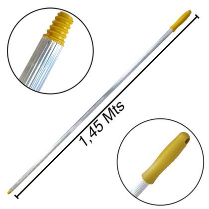 Imagem de Kit Rodo Puxa e Seca Tudo Borracha Dupla 40 Cm Com Cabo Profissional