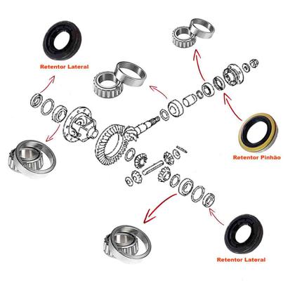 Imagem de Kit Rolamento Retentor Diferencial Dianteiro Pajero Sport 2.5 2.8 Sport 2003 2004 2005 2006 2007 2008 2009 2010 2011 2012 2013