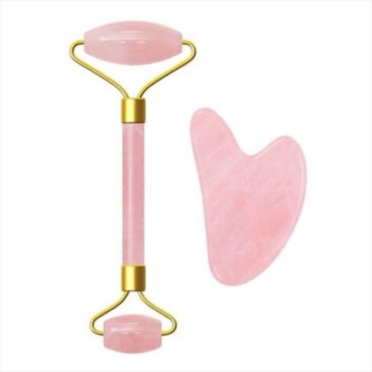 Imagem de Kit Rolo Facial e Massageador Pedra de Jade