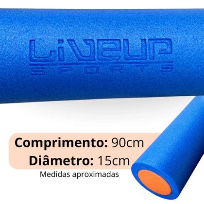 Imagem de Kit Rolo para Exercicios Alongamento e Equilibrio 90cm + Overball 25cm Liveup Sports