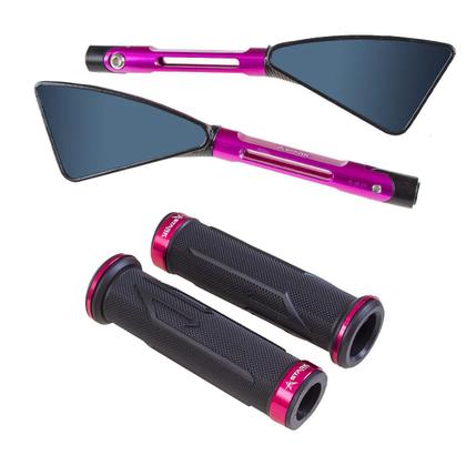 Imagem de Kit Rosa Manopla Xl Retrovisor Esportivo Nmax