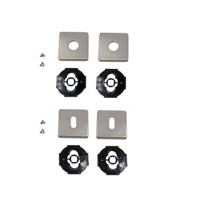 Imagem de Kit roseta avulsa p/ fechadura interna imab inox escovado acetinada quadrada 091 f 5100 xe chave quarto