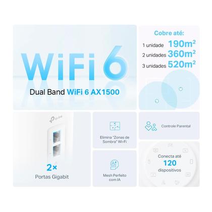 Imagem de Kit Roteador Deco X10 C/2 Wifi 6 Tecnologia Mesh TP Link