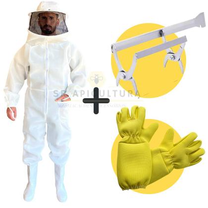 Imagem de Kit Roupa Apicultor Luva SR Antiferroão e S. Q. C/ Formao