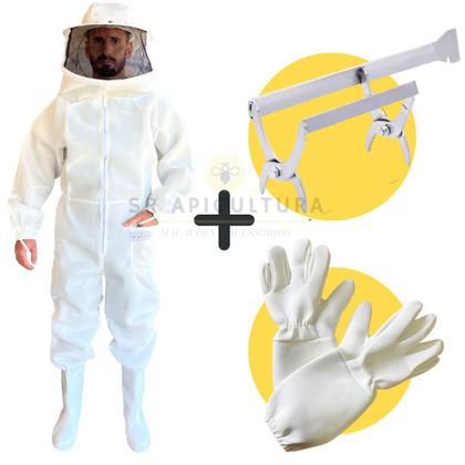 Imagem de Kit Roupa Apicultor Luva SR Antiferroão e S. Q. C/ Formao