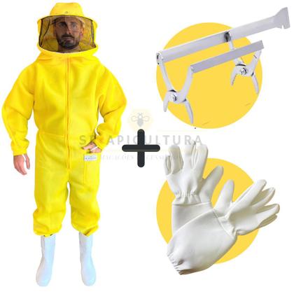 Imagem de Kit Roupa Apicultor Luva SR Antiferroão e S. Q. C/ Formao