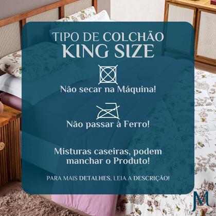 Imagem de Kit Roupa Cama Edredom King Size Kristen 100% Algodao Dupla Face Estampado QUALITY