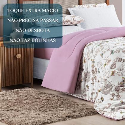 Imagem de Kit Roupa Cama Edredom King Size Kristen 100% Algodao Dupla Face Estampado QUALITY