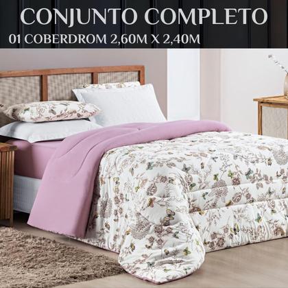 Imagem de Kit Roupa Cama Edredom King Size Kristen 100% Algodao Dupla Face Estampado QUALITY