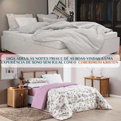 Imagem de Kit Roupa Cama Edredom King Size Kristen 100% Algodao Dupla Face Estampado QUALITY
