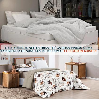 Imagem de Kit Roupa Cama Edredom King Size Kristen 100% Algodao Dupla Face Estampado QUALITY