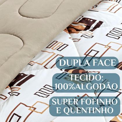 Imagem de Kit Roupa Cama Edredom King Size Kristen 100% Algodao Dupla Face Estampado QUALITY