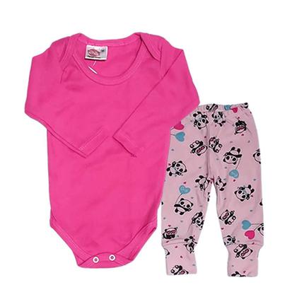 Imagem de Kit Roupa De Bebe 6 Peças Body Manga Longa E Mijão 100% Algodão