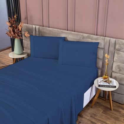 Imagem de Kit Roupa de Cama 400 Fios Casal 4 Peças Toque de Cetim