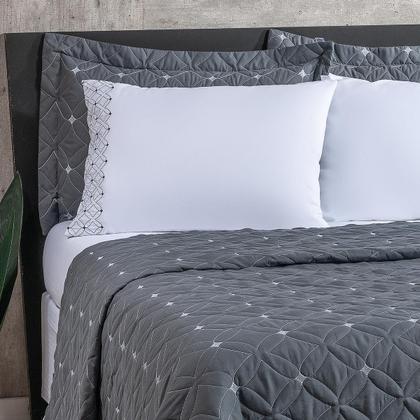 Imagem de Kit Roupa de Cama Casal King 6 Pçs Percal 200 Fios Ideale