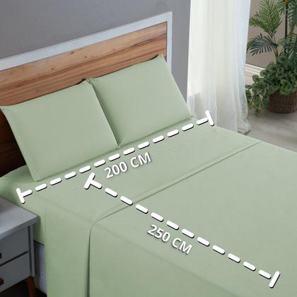 Imagem de Kit Roupa de Cama Casal Percal 200 Fios 100% Algodão com Elástico e Fronhas 4 Peças