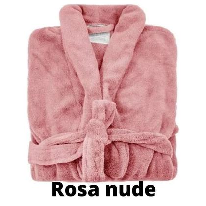 Imagem de kit Roupão Ele Ela Azul e Rosa microfibra super macio cortex