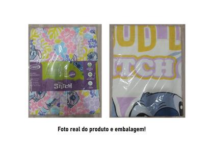 Imagem de Kit Roupão Infantil Quimono Com Capuz Stitch + Toalha Aveludada Stitch 70 cm x 1,40 cm