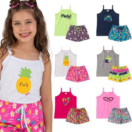 Kit Roupas de Criança 2 Conjuntos Infantil de Verão Menina Tamanho 1 ao 10 - ShopKilobaby Imagem de Kit Roupas de Criança 2 Conjuntos Infantil de Verão Menina Tamanho 1 ao 10