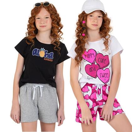Kit Roupas de Criança 2 Conjuntos Infantil de Verão Menina Tamanho 1 ao 10 - ShopKilobaby Imagem de Kit Roupas de Criança 2 Conjuntos Infantil de Verão Menina Tamanho 1 ao 10
