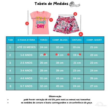 Kit Roupas de Criança 2 Conjuntos Infantil de Verão Menina Tamanho 1 ao 10 - ShopKilobaby Imagem de Kit Roupas de Criança 2 Conjuntos Infantil de Verão Menina Tamanho 1 ao 10