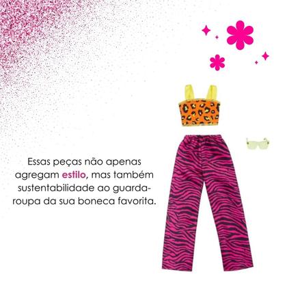 Imagem de Kit Roupas Roupinhas Fashion P/ Boneca Barbie Princesa C/ Acessórios Sapato E óculos - Original