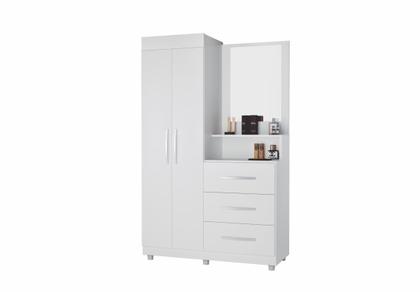 Imagem de Kit Roupeiro cômoda penteadeira Onix Branco - Móveis Primus
