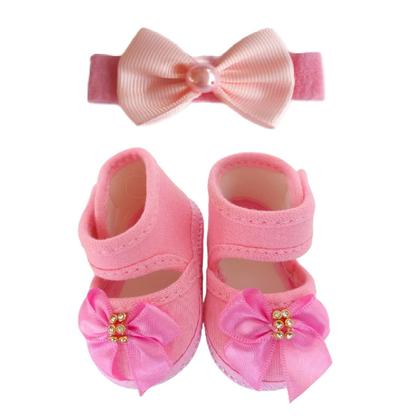 Imagem de Kit Roupinha Bebê Reborn 3 trocas + Tiara e Sapatinho Lilas