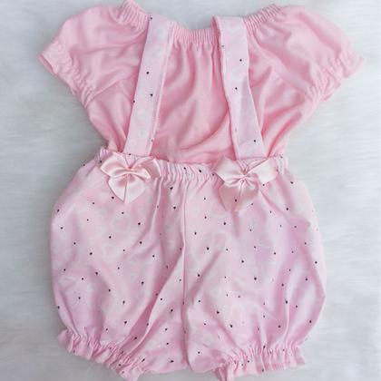 Imagem de Kit Roupinha Bebê Reborn Jardineira + Pijama 5 Peças