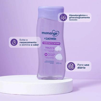 Imagem de Kit Sabonete Íntimo Monange &amp Lucretin Neutro 2 unidades 200ml