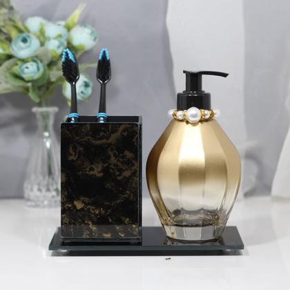 Imagem de Kit Saboneteira Porta Escova Dente Bandeja  Decoração