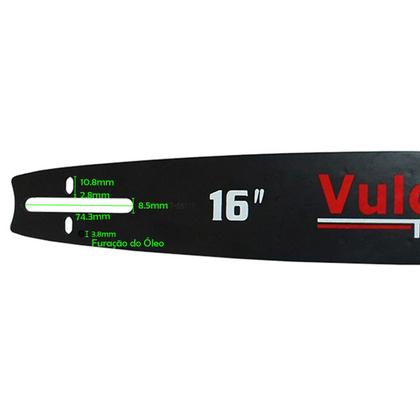Imagem de Kit Sabre 16 Polegadas para Motosserras Ponta Rolante Para Vulcan VSL450 VSL550 + Corrente 28 dentes 3/8 x 1,5mm