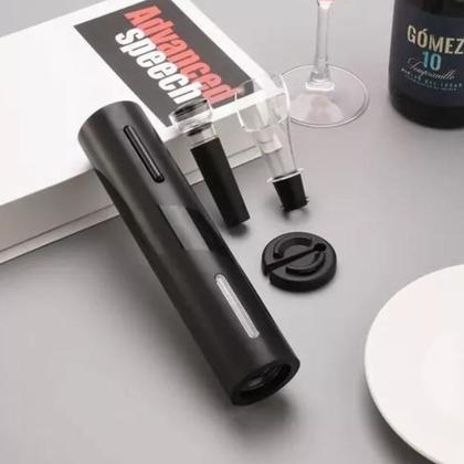 Imagem de Kit saca rolhas automático com 4 peças preto mimo style