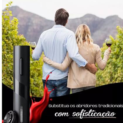 Imagem de Kit saca rolhas automático com 4 peças preto mimo style