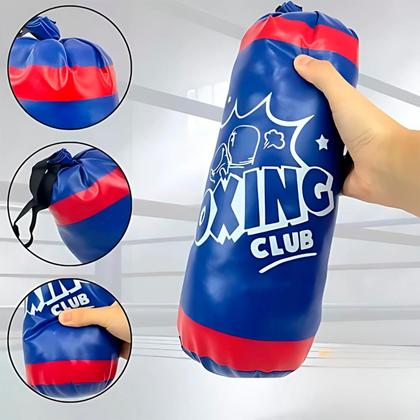 Imagem de Kit Saco Boxe Infantil Mini Saco De Pancada + Par De Luvas Macio Para Treinar