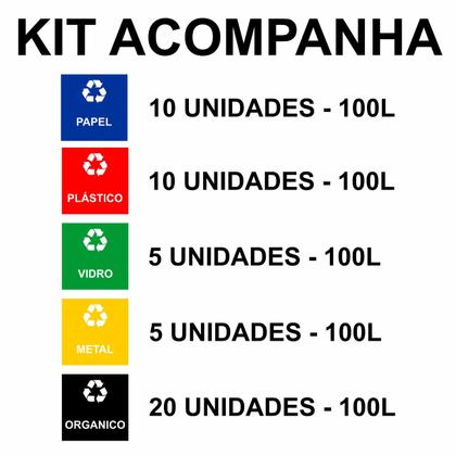 Imagem de Kit Saco de Lixo Seletivo para reciclagem