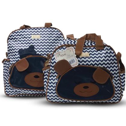 Imagem de Kit Sacola Mochila Maternidade Frasqueira Ursão Mave Baby