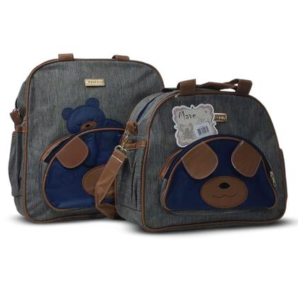 Imagem de Kit Sacola Mochila Maternidade Frasqueira Ursão Mave Baby