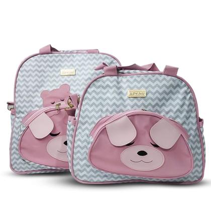Imagem de Kit Sacola Mochila Maternidade Frasqueira Ursão Mave Baby