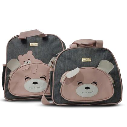 Imagem de Kit Sacola Mochila Maternidade Frasqueira Ursão Mave Baby