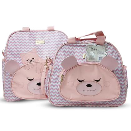 Imagem de Kit Sacola Mochila Maternidade Frasqueira Ursão Mave Baby