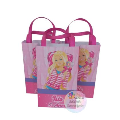Imagem de kit sacolinha surpresa personalizada para aniversario lembrancinha decoração barbie