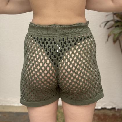 Imagem de Kit Saia ou Short Tricot Feminina com Bolsa Sacola de Praia Crochê