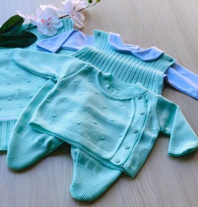Imagem de Kit saída de maternidade em tricot 4 peças