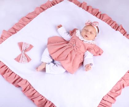 Imagem de Kit saida maternidade bebê menina rosê - zoe 04 peças