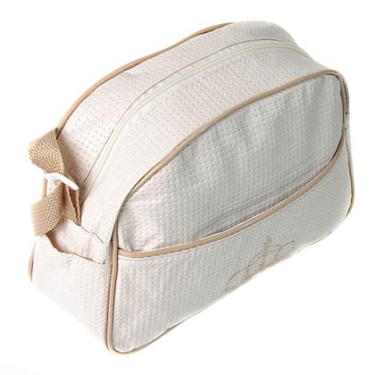 Imagem de Kit Saida Maternidade com Bolsa Bege e 02 Fraldas e Acessórios para Bebê