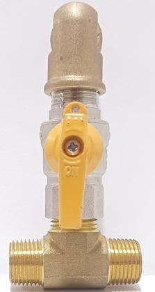 Imagem de kit saída parede gás encanado duplo rosca1/2 válvula fechar