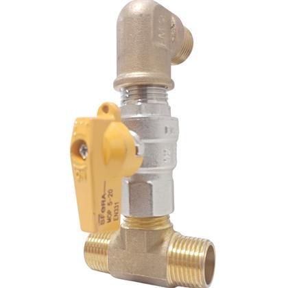 Imagem de kit saída parede gás encanado duplo rosca1/2 válvula fechar