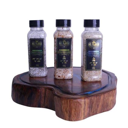 Imagem de Kit Sal Grosso Temperado Para Churrasco 3 Uni Chef Gourmet
